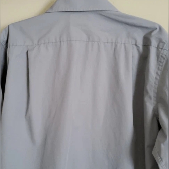 M17 Croft & Barrow Men's Long-Sleeve Dress Shirt Easy Care Gray w White Buttons - Picture 7 of 9